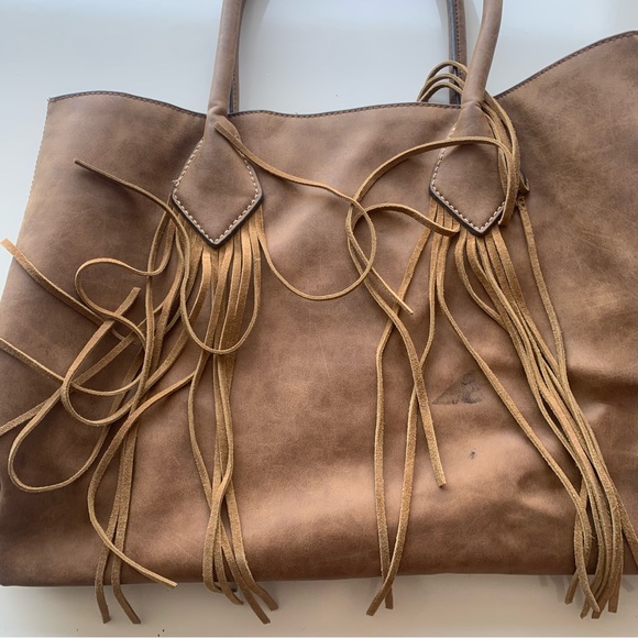 Merona Leather Tote Handbag‎ Brown - Picture 4 of 8